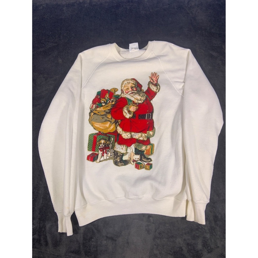 Lee Midweight Cotton Blend Men's Sweatshirt XL White Raglan Sleeves